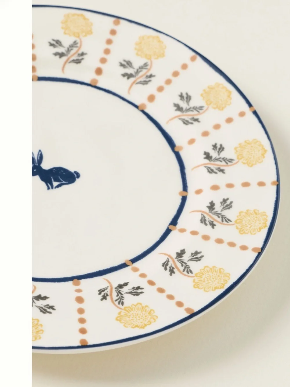 Anthropologie Mille Stoneware Plate Side Dessert New Farm Bunny Blue 8.25”